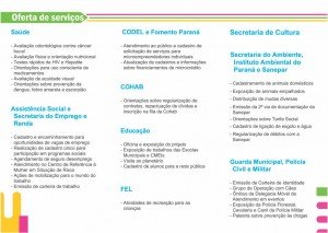Programação - Atendimentos ofertados a população